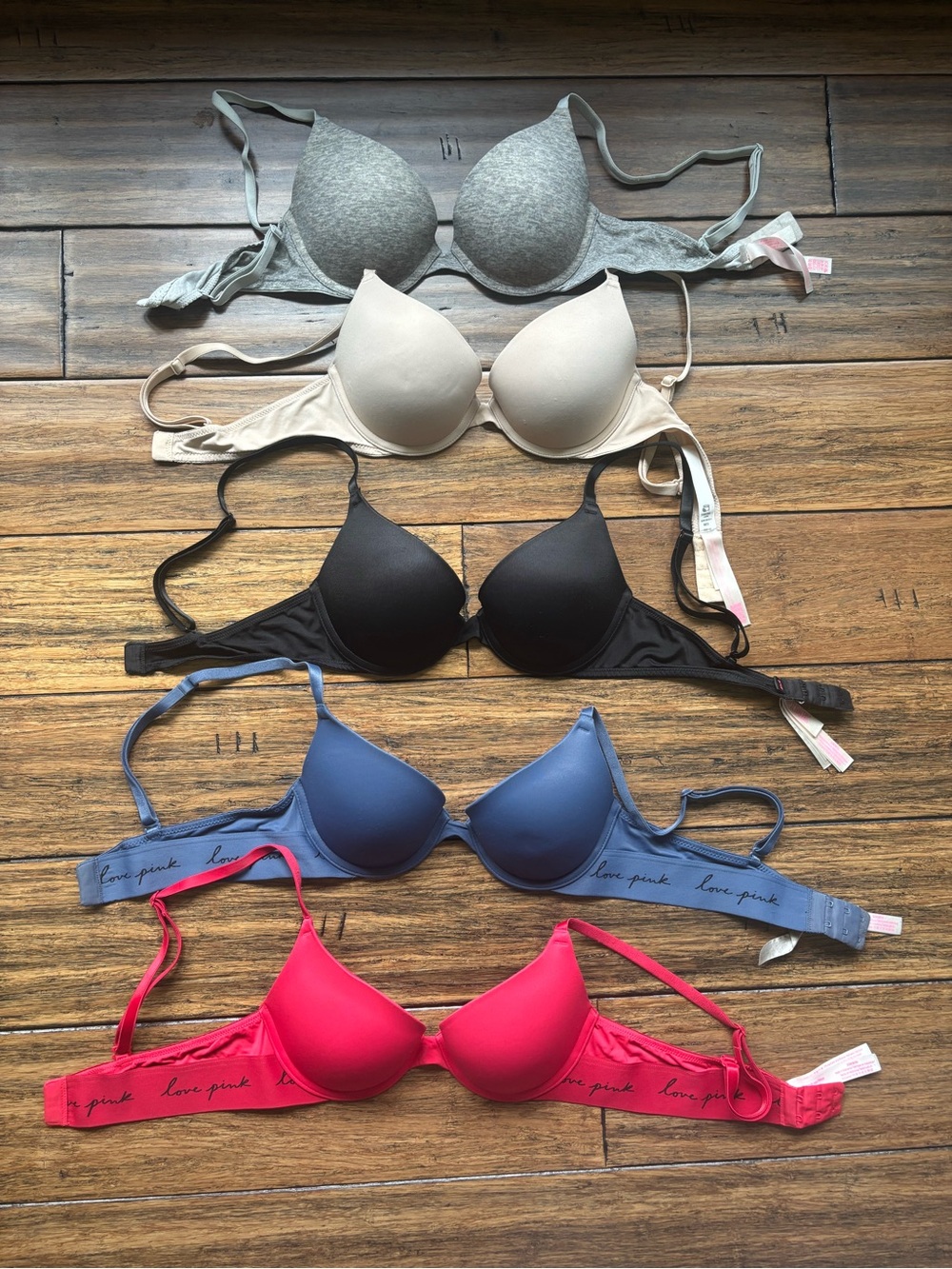 5 Victoria's Secret PINKWear Everywhere Pushup Bra Set